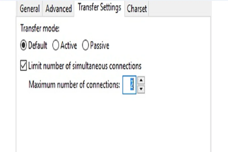 در کادری که تحت عنوان Maximum number of connections (حداکثر تعداد اتصالات) وجود دارد، عدد 2 را وارد کنید