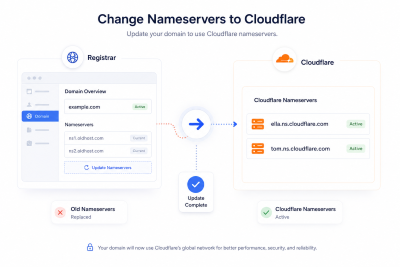 تغییر Nameserver دامنه به Cloudflare